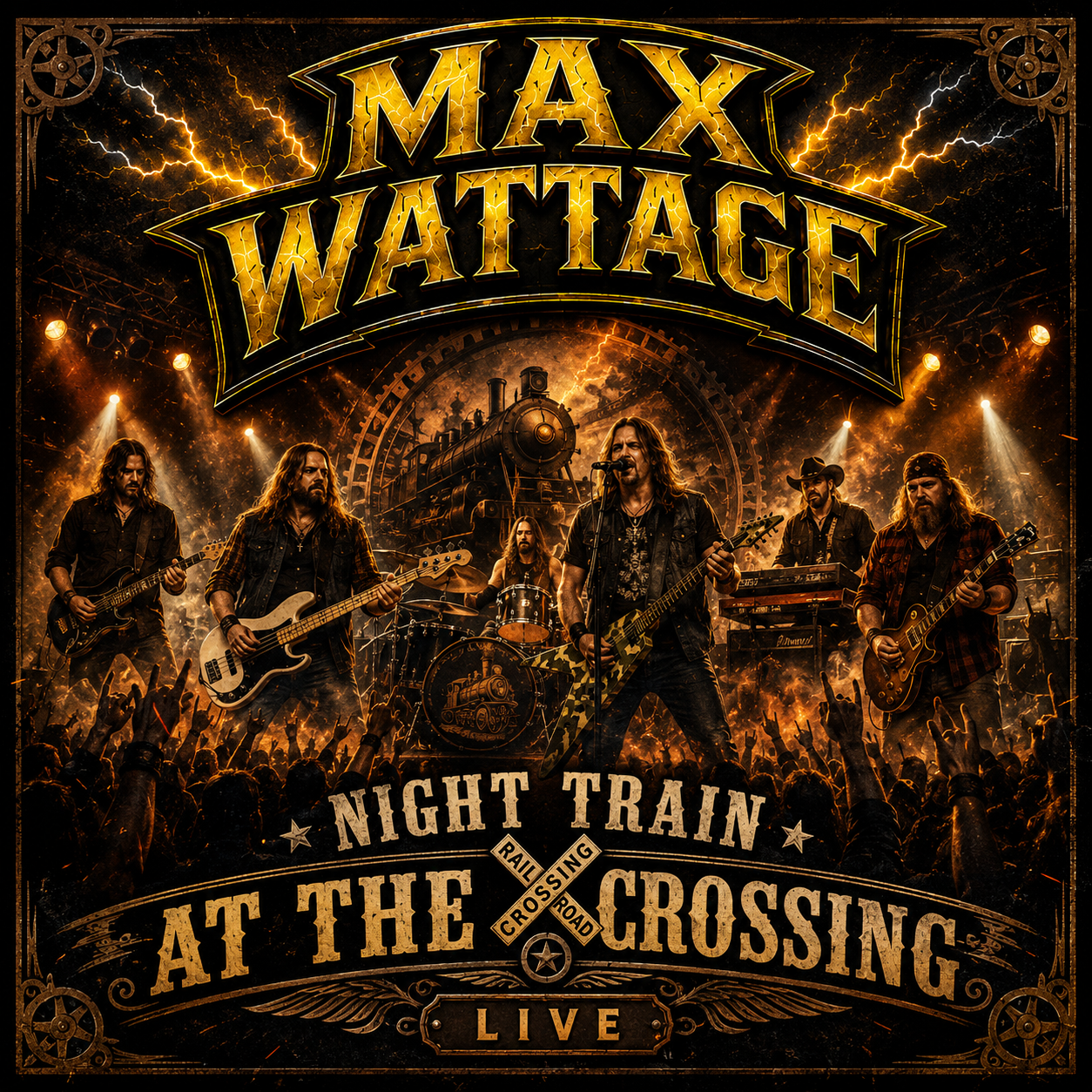 MAX WATTAGE Night Train At The Crossing live album artwork
